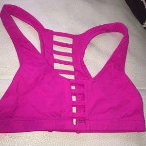 Pink sports bra